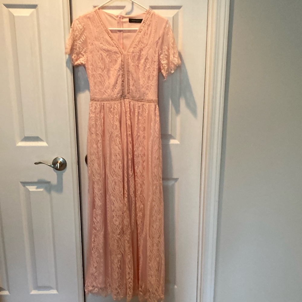Elegant Lace Pink Dress